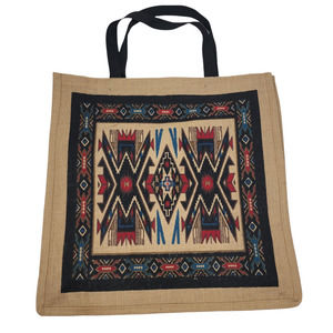 Galeri Azul Women's Boho Jacquard Knit Brown Tote Bag Medium